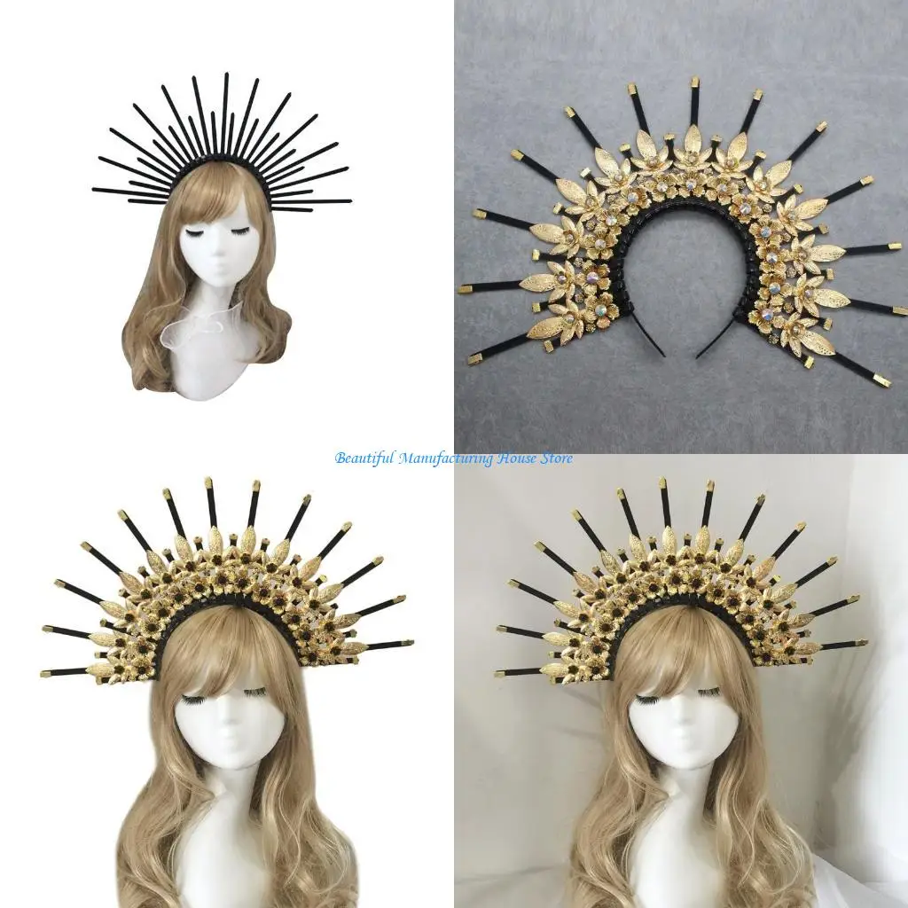 

E56A Лолита Корона в стиле барокко Тиара Корона Лолита Корона повязка на голову DIY Материал Корона Головной убор для