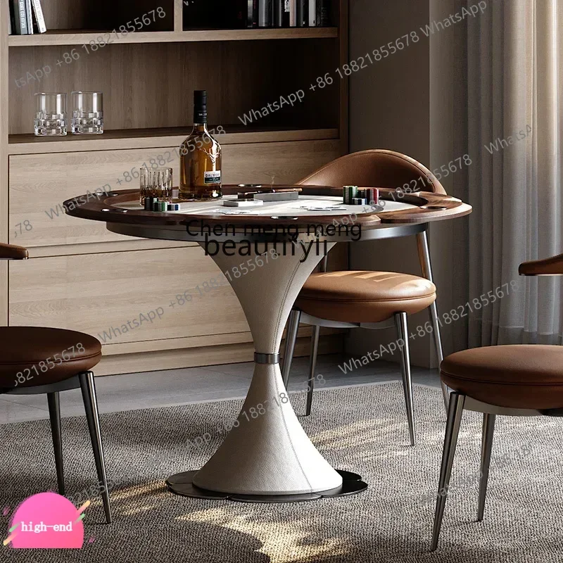 s8617 Walnut poker table, villa furniture matching entertainment room special chess and card entertainment table AB