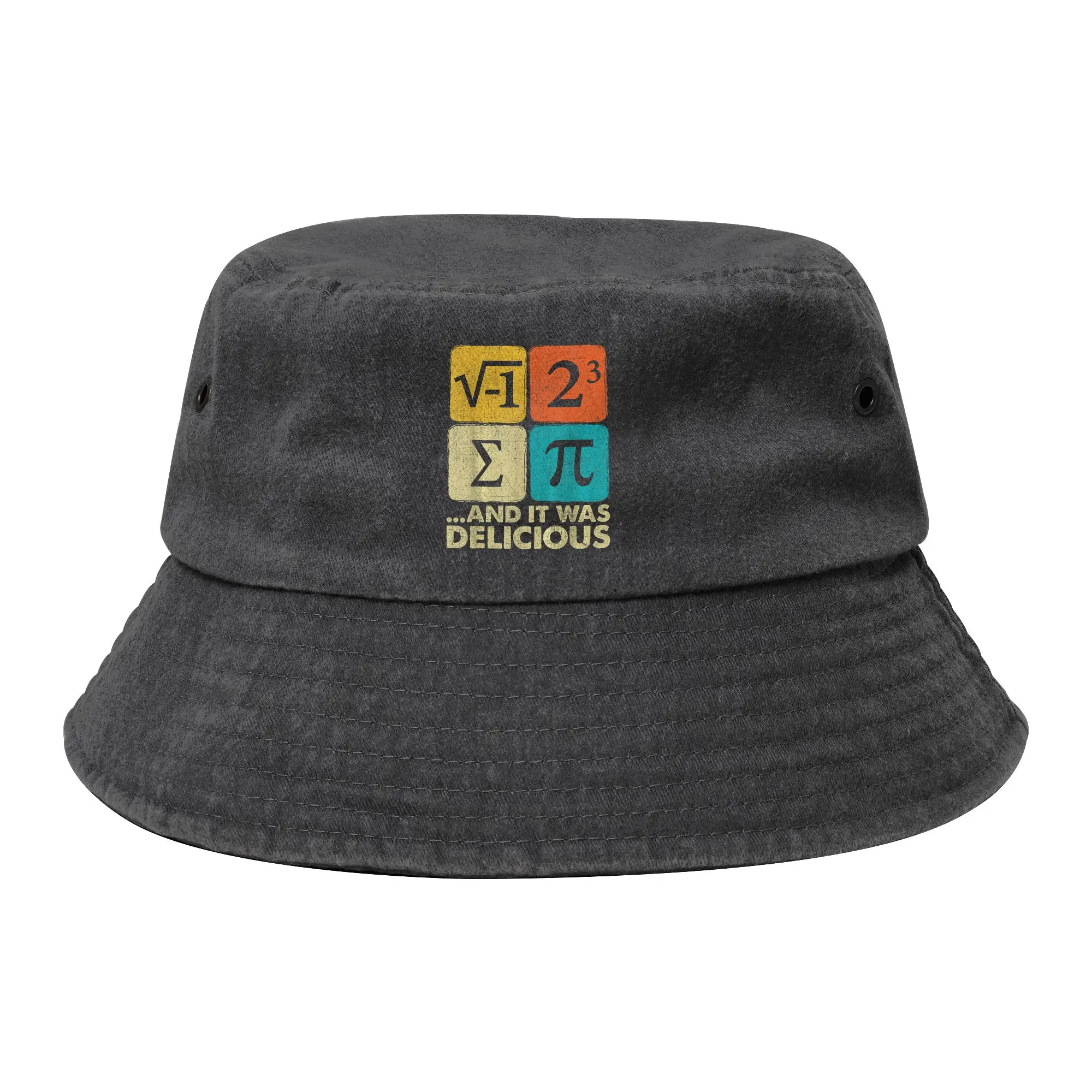 Spring I Ate Some Pie and It was Delicious Funny Pi Day Math Merch Bucket Hat Men Women Distressed Washed Sun Hat Fisherman Cap