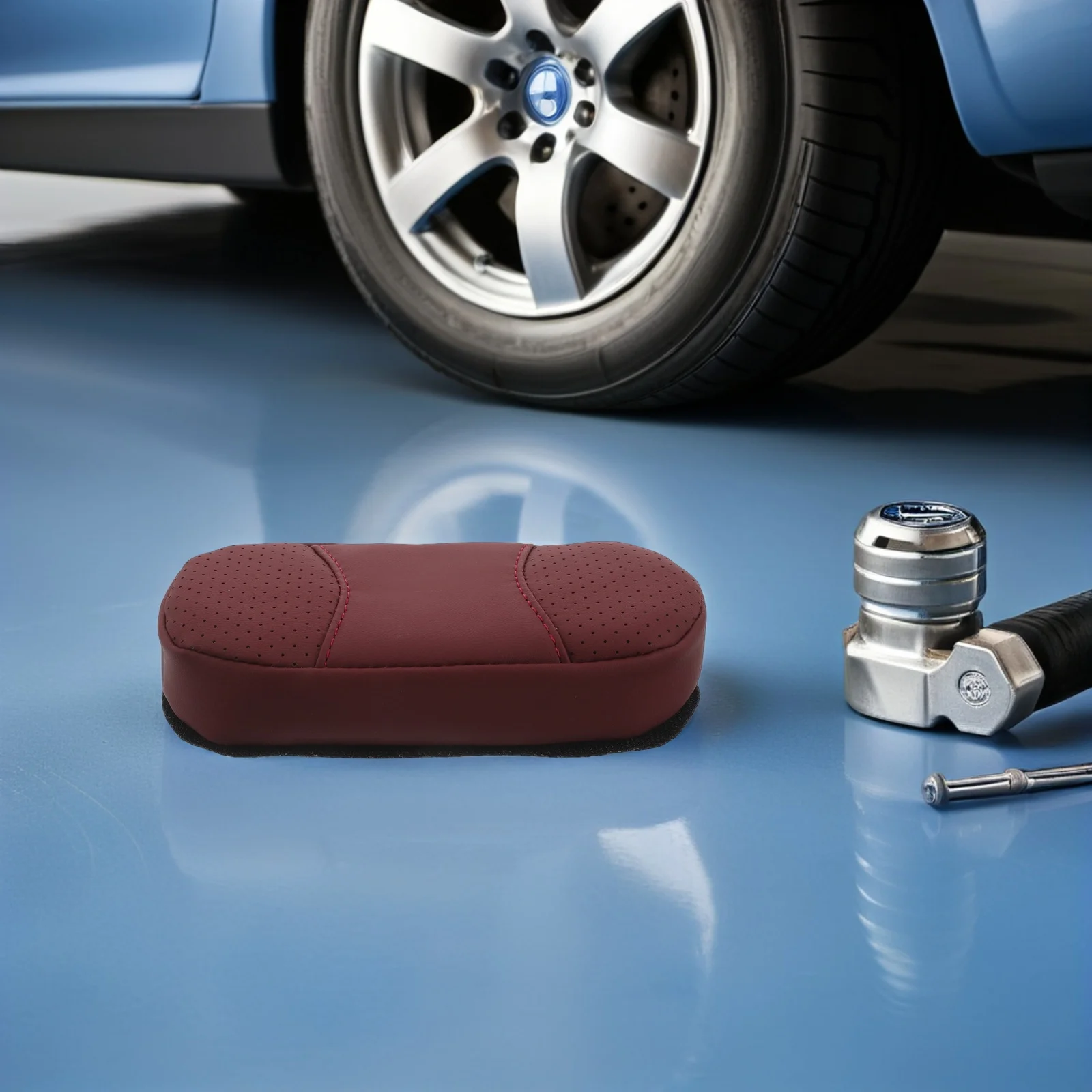 

Car Knee Cushion Pad Red Self Adhesive Leg Rest Thigh Support Protector for Door Panel Center Console Auto Interior Vehicle Knee