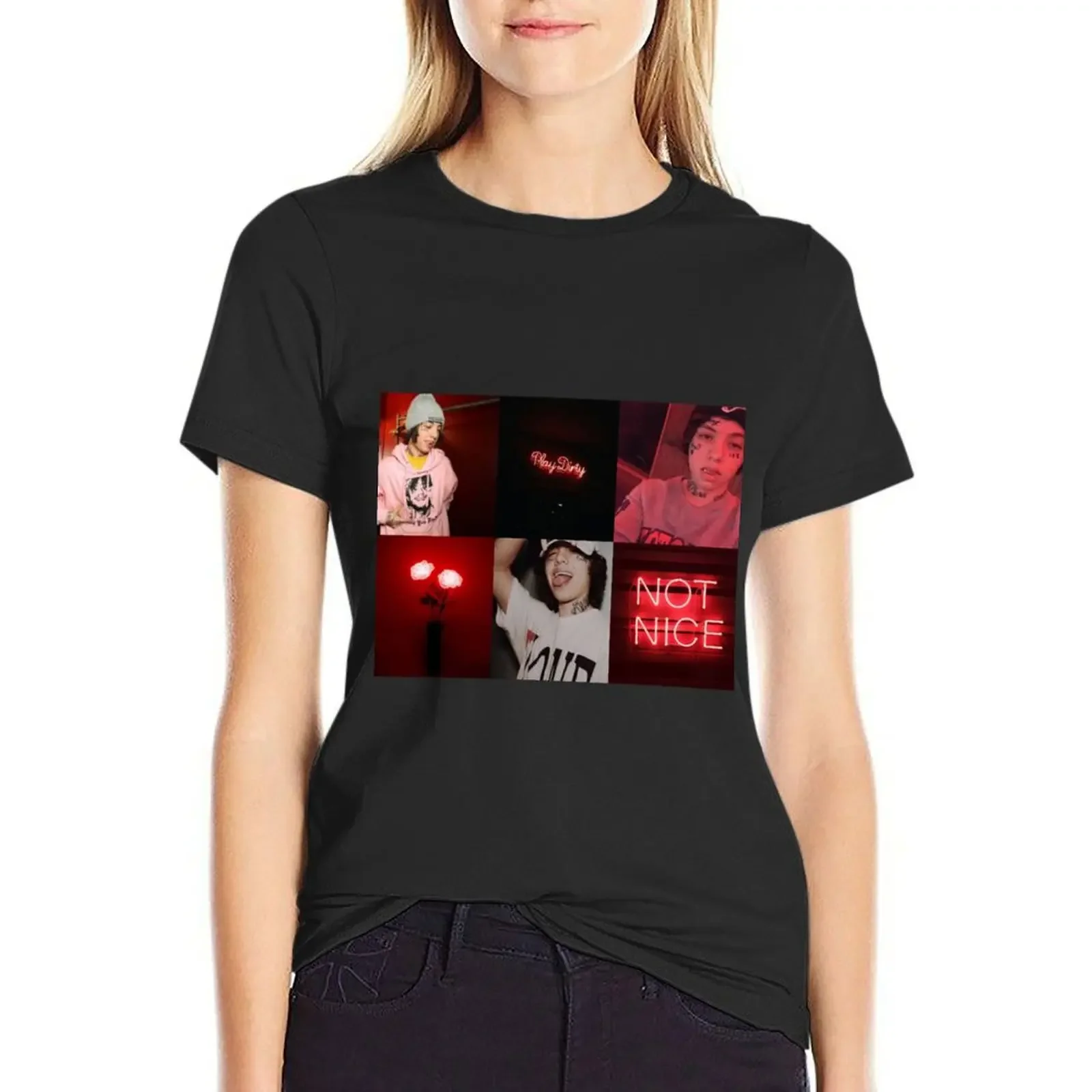 

Lil Xan Red Aesthetic T-Shirt plus sizes sports fans anime clothes graphics womans clothing