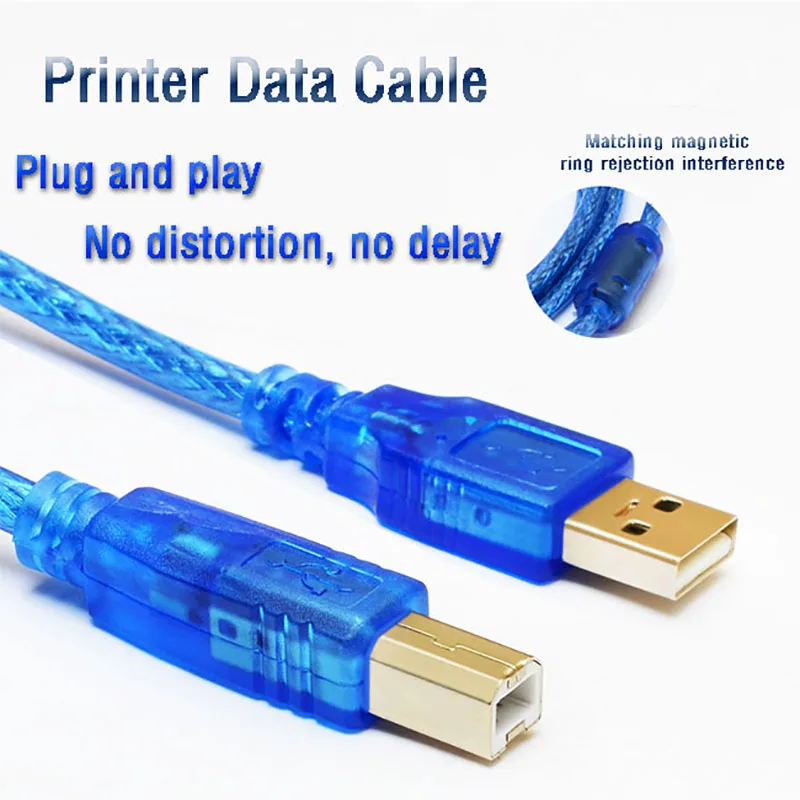 USB Printer Cable USB Type B Male to A Male USB 2.0 Cable for Canon Epson HP ZJiang Label Printer DAC USB Printer 0.5m 1m 1.5m