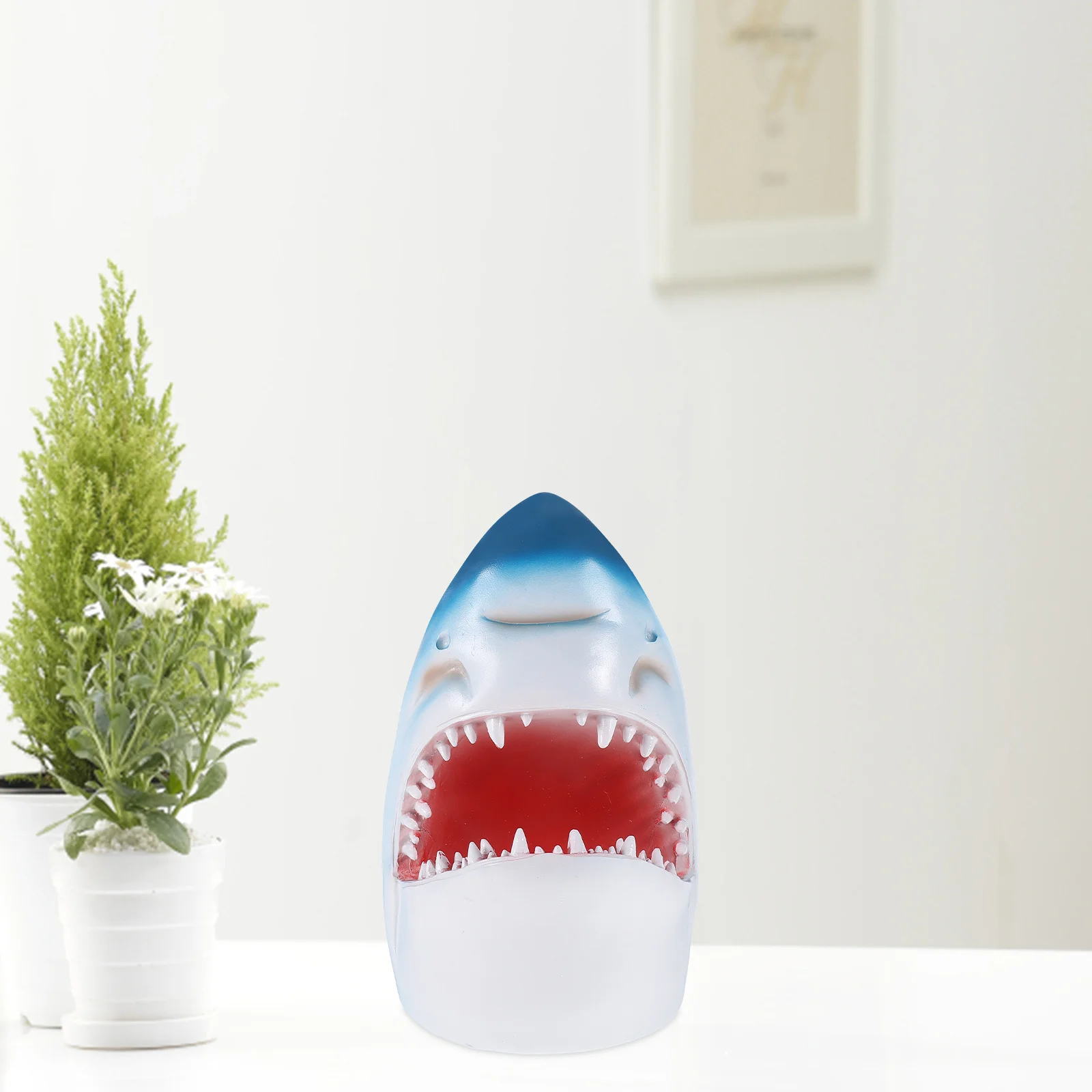 Realistico piccolo squalo Decor Materiale in resina Giardino Bonsai Ornamento Bordi arrotondati Superficie liscia Tocco sicuro Atmosfera Scrivania
