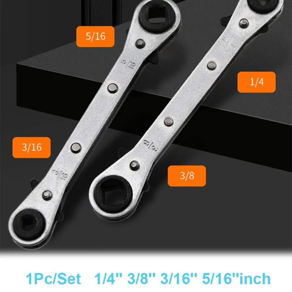 

1 шт., четырехцелевой ключ с двойной головкой, многофункциональный ключ с трещоткой 1/4 дюйма, 3/8 дюйма, 3/16 дюйма, 5/16 дюймов, профессиональный инструмент для промышленности