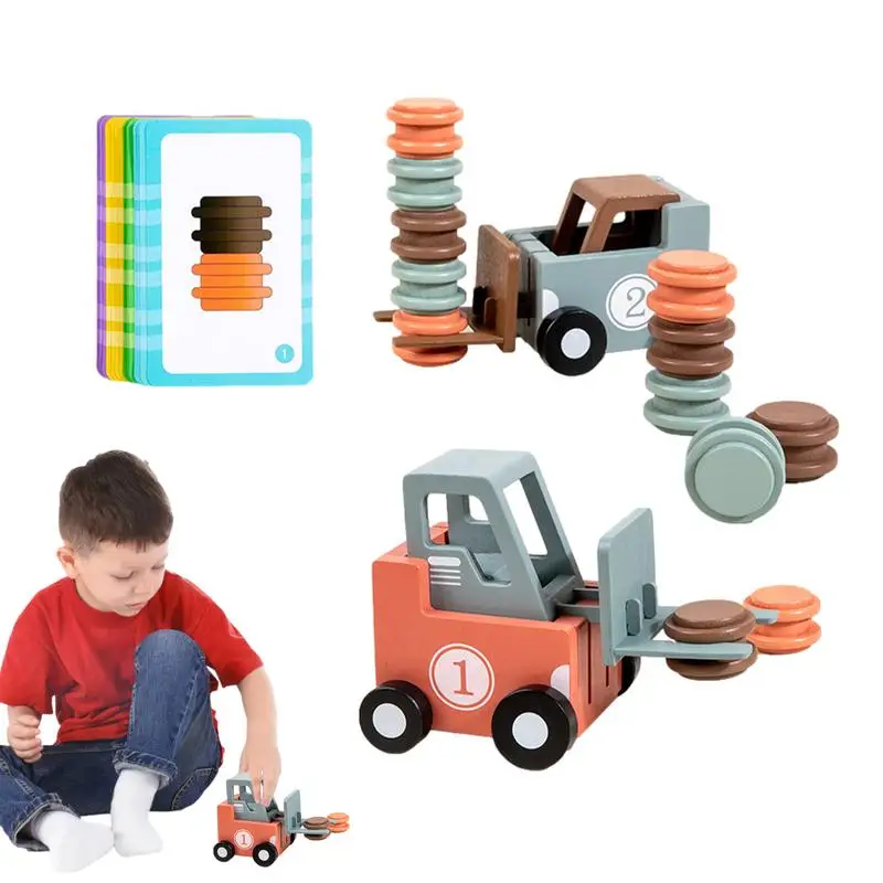 Engineer Forklift Game Forklift Matching Game Montessori Toys 2-Player Stacking Toys Transport Game Fine Motor Toys Construction