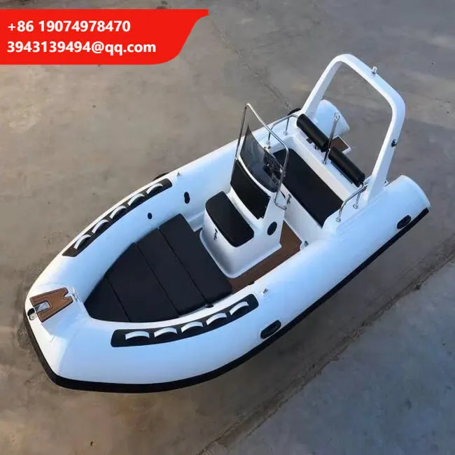 Best Selling Rib 480 Sport Yacht Inflatable Racing/Fishing Boat 6 Persons Durable PVC Hypalon Fiberglass Stylish Fishing