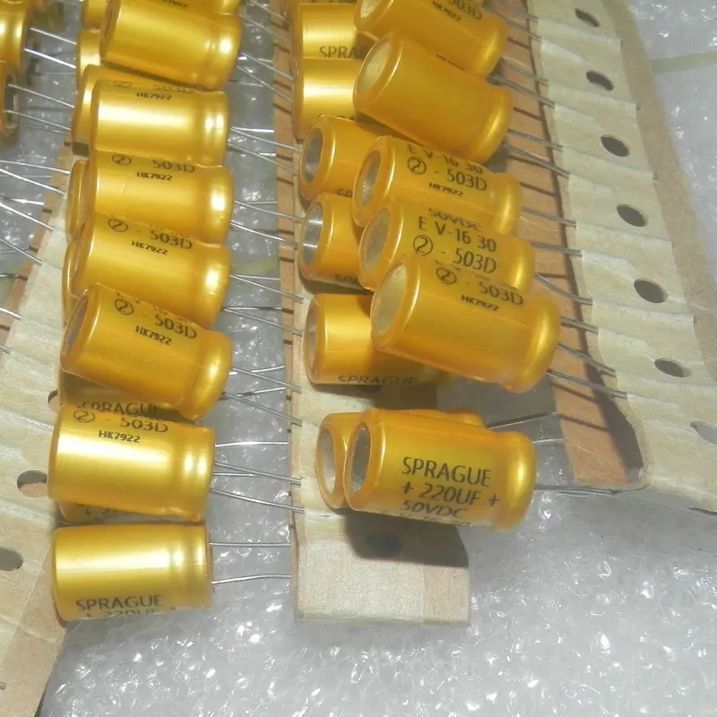 5PCS/LOT SPRAGUE 503D 50V 220uf  Vertical Cathode High-end Aluminum Electrolytic Capacitor