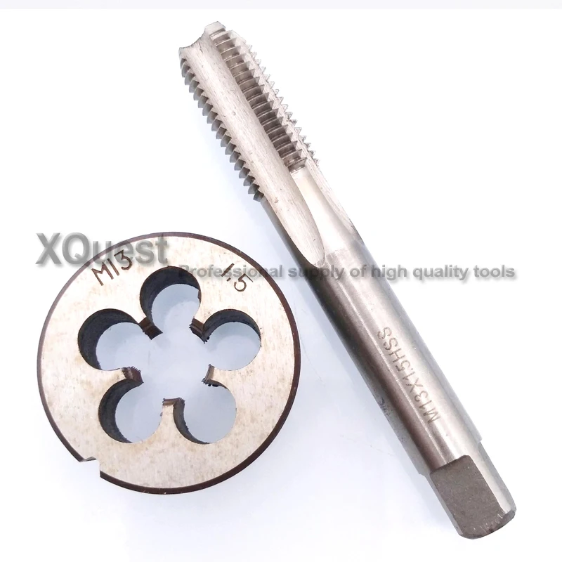 1set HSS Metric Hand tap and die set M13 M13X1 M13X0.75 13X1.5 Fine Screw thread Plug Tap Round dies M13X1.5 M13X1.25 M13X0.5