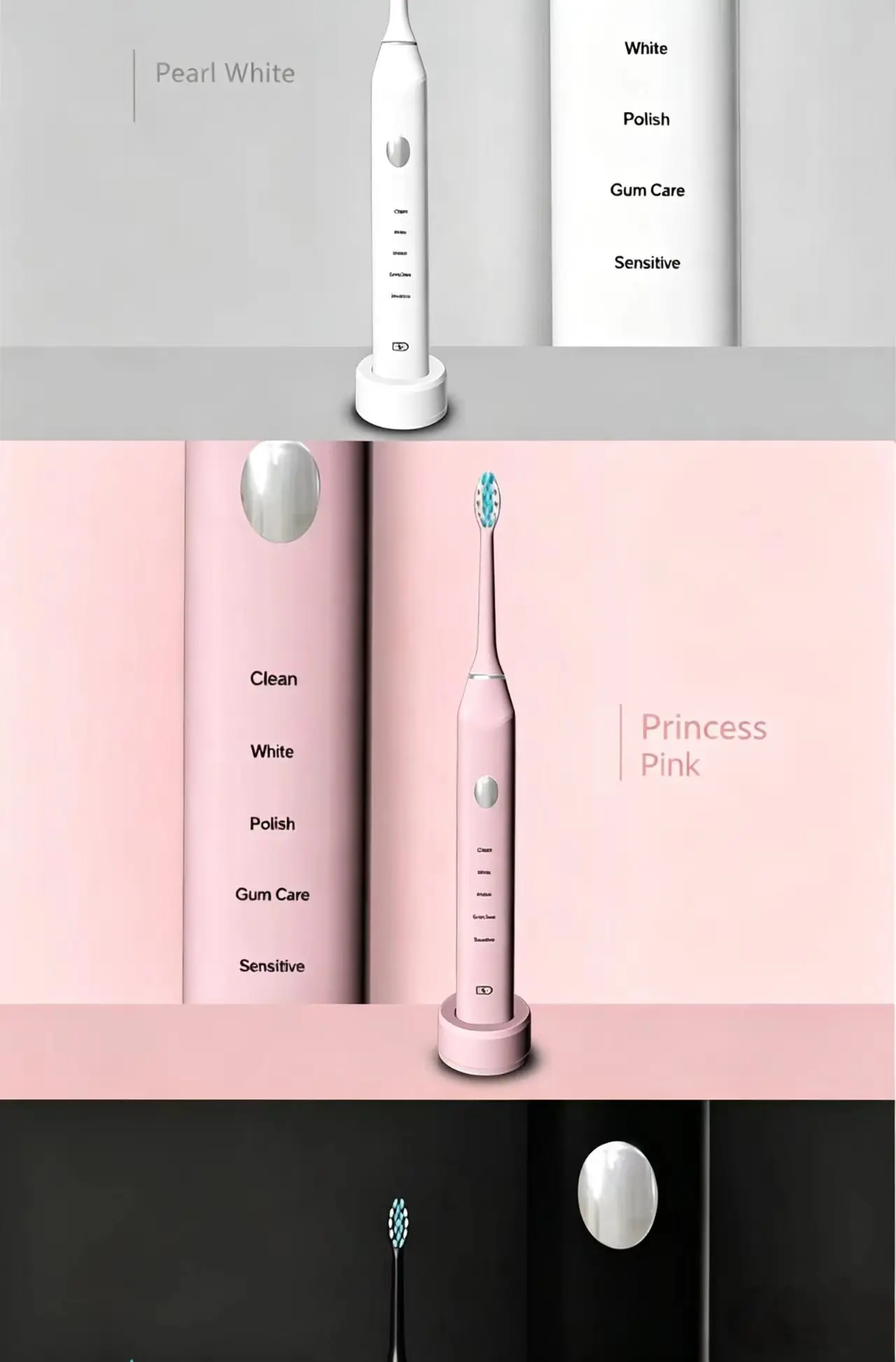 Ultrasonic electric toothbrush waterproof, wirelessly chargeable, longlasting electric toothbrush for adults