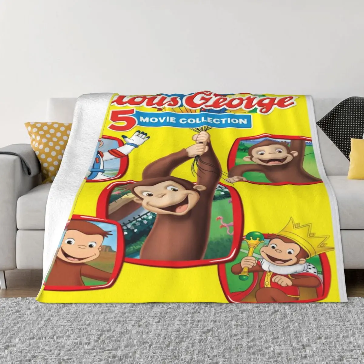 

Одеяло Curious George 000799, одеяла для домашних животных, одеяло с принтом, одеяло для дивана-кровати, одеяло для дома и украшения
