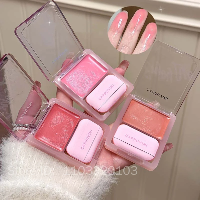Water Shining Cheek Blush Highlighter Cream High Gloss Glitter Rouge Natural Brighten Face Contouring Blush Highlighter Makeup