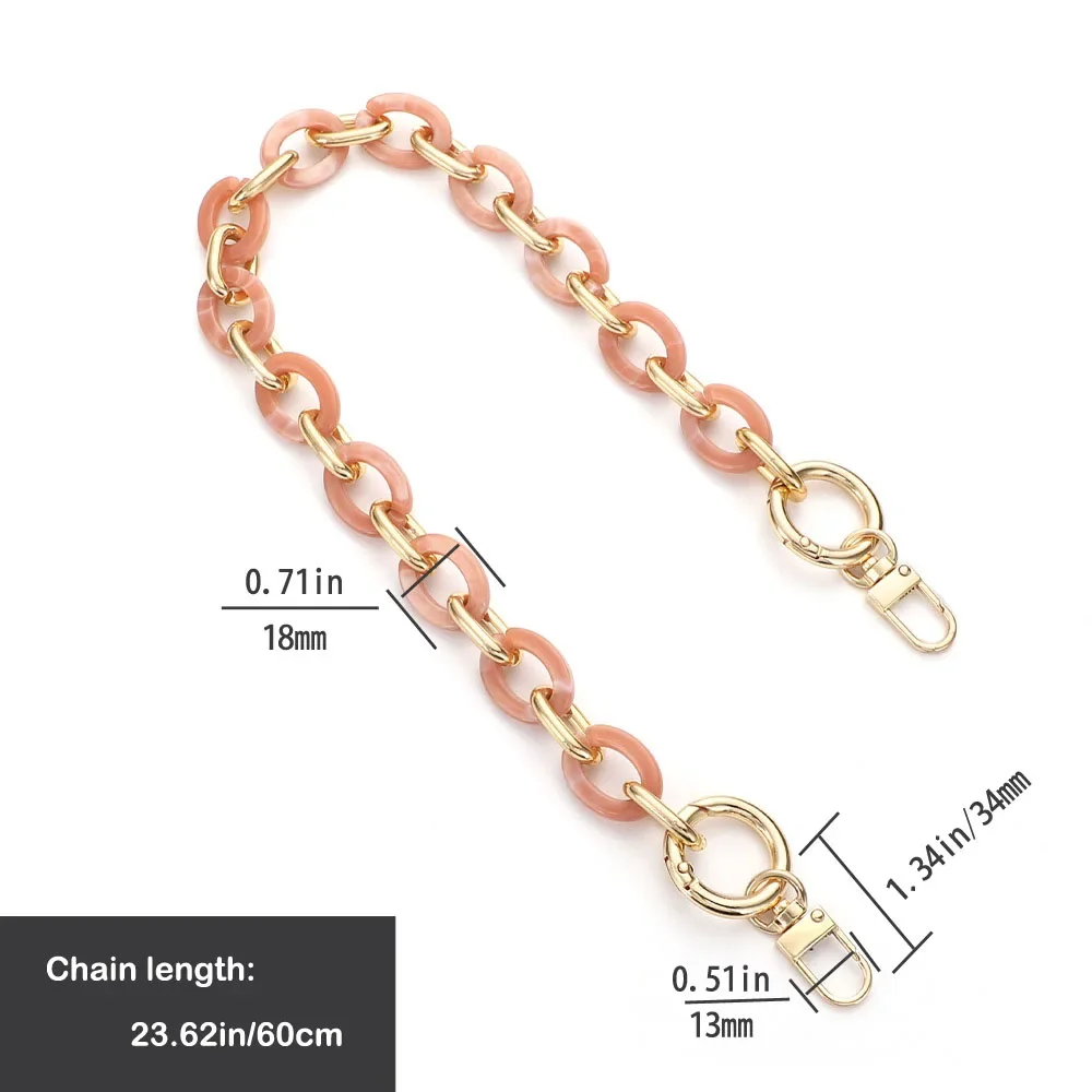 Acrylic chain strap, DIY women\'s bag strap replacement extension chain, fashion chain, mobile phone case decoration chain