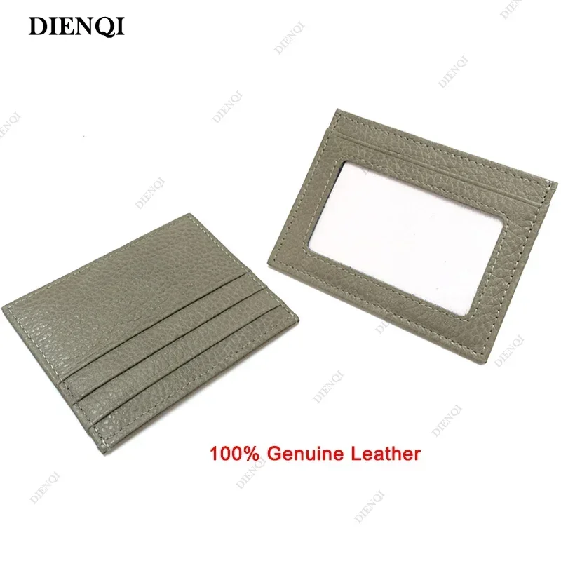 Titular do cartão de crédito de couro genuíno fino minimalista carteira pequena titular do cartão das mulheres dos homens carteira feminina clipes de cartão de luxo
