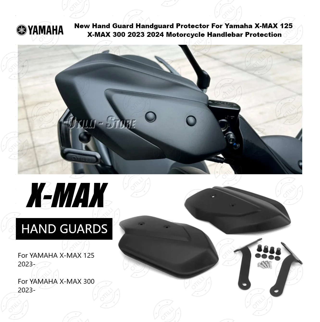

Мотоцикл для YAMAHA X-MAX 125 X-MAX 300 XMAX 125 X-Max 300 2023 2024, ветрозащитный щиток, защита рук, черные