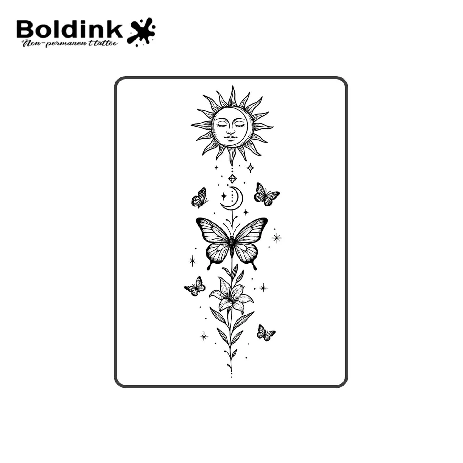 BOLDINK Inspirational Light Metamorphosis Rebirth Tattoo Sticker Unisex Stylish Easy Apply Waterproof Long Lasting 1-2 Week