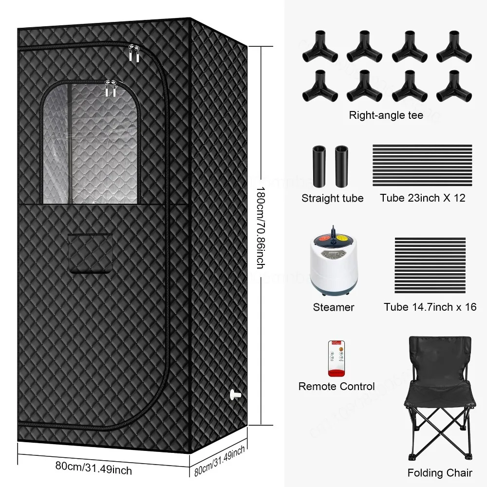 Portable Folding Steam Sauna Box Full Body Sweat Spa Room for Home Indoor Outdoor Relaxation