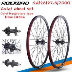 Mountain Bike 24 26 27.5Inch Wheelset MTB Parts Disc Brake Axial Double Layer Aluminum Alloy 26er 700C 2Bearing Bicycle Wheel