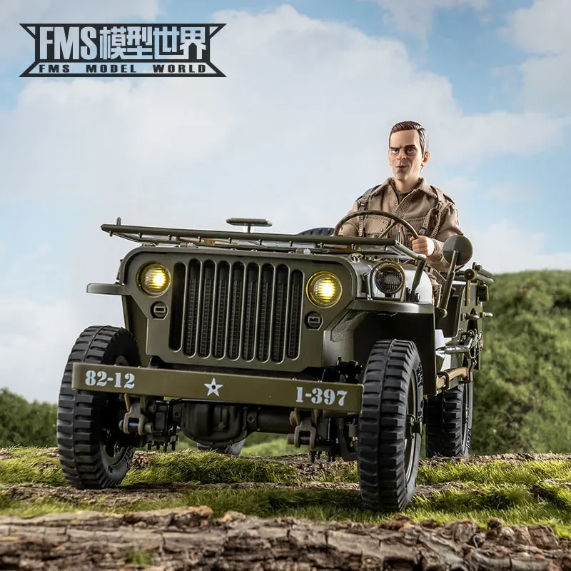 FMS Modello di Auto Scala 1:12 Willys Telecomando Elettrico Fuoristrada Arrampicata Simulazione Decorazione del Veicolo Giocattolo RC Auto e Regalo Fantastico