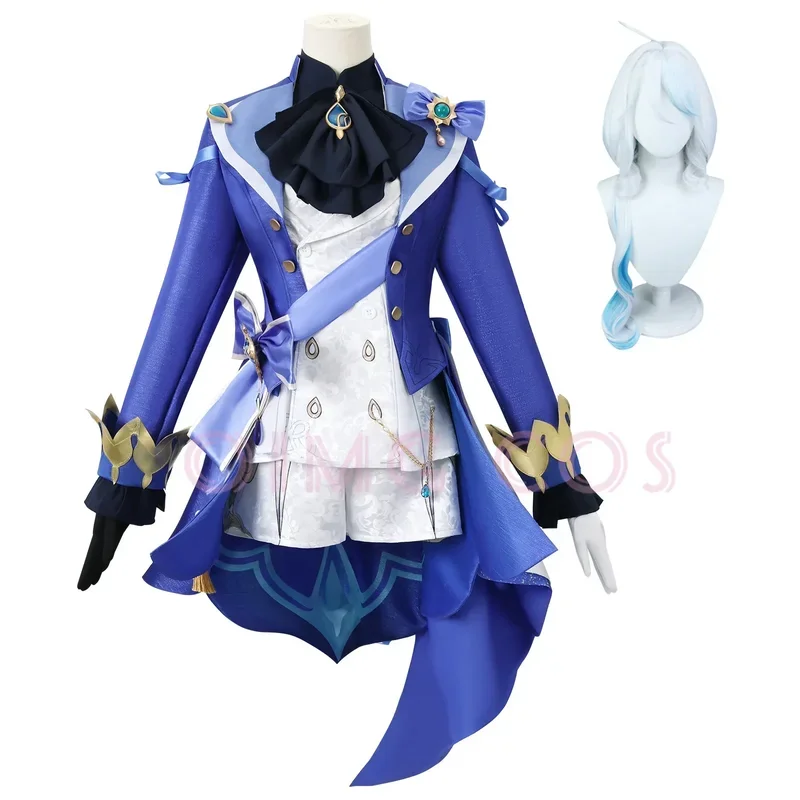 high-quality Furina Genshin Focalors Cosplay Costume Impact Daily Carnival Uniform Wig Anime Halloween Party Costumes Women Game