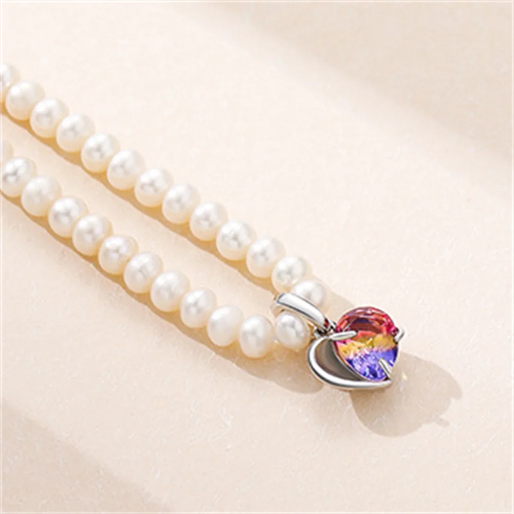 

French Girlish Collarbone Chain, S925 Silver, Pearl Elegant Light Luxury Design Baroque Women's Necklace
