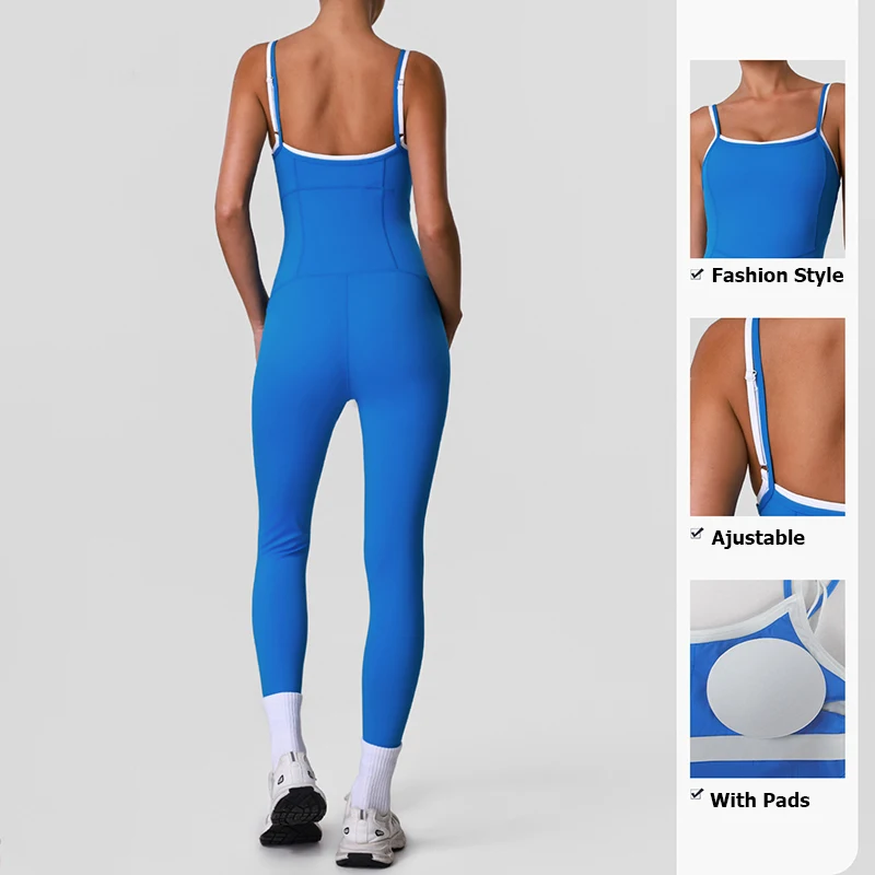 Women One Piece Fitness Yoga Set Slim Fit Super Stretch Gym Jumpsuit Breathable Quick Dry Running Suit Female Workout Clothes