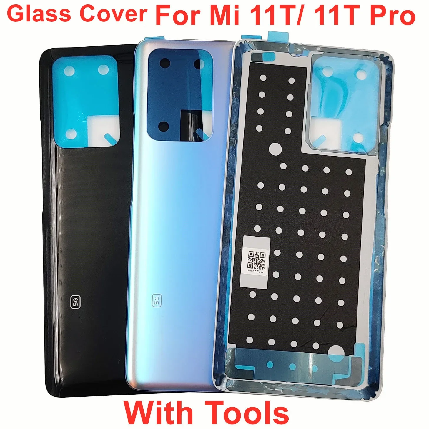 A+++ Glass Back Lid Door For Xiaomi Mi 11T 11T Pro 5G Battery Cover Rear Housing Panel Case Shell With Adhesive Glue Sticker