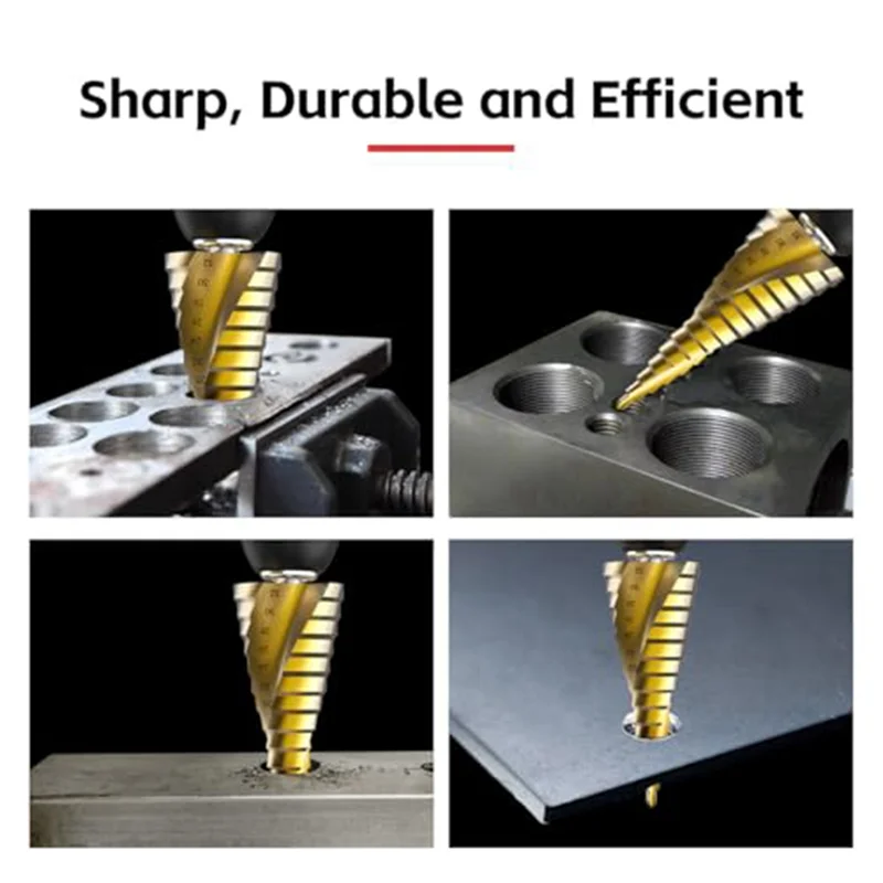 

Step Drill Bit Set, 3Pcs Titanium Step Drill Bits, Metric 4Mm To 32Mm HSS6542 Drill Cone Bits For Metal, Wood, PVC-B51B