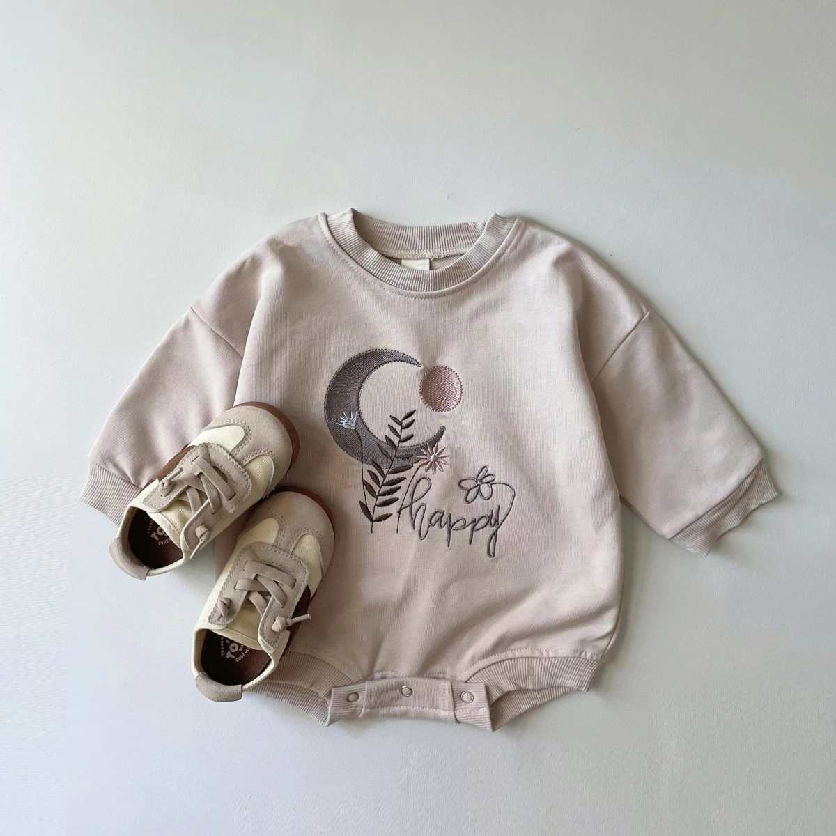 Autumn Newborn Romper Girls Collar Bodysuit Baby Flower Embroider Jumpsuit Kids Long Sleeve Infant Loose Clothes Baby Costume