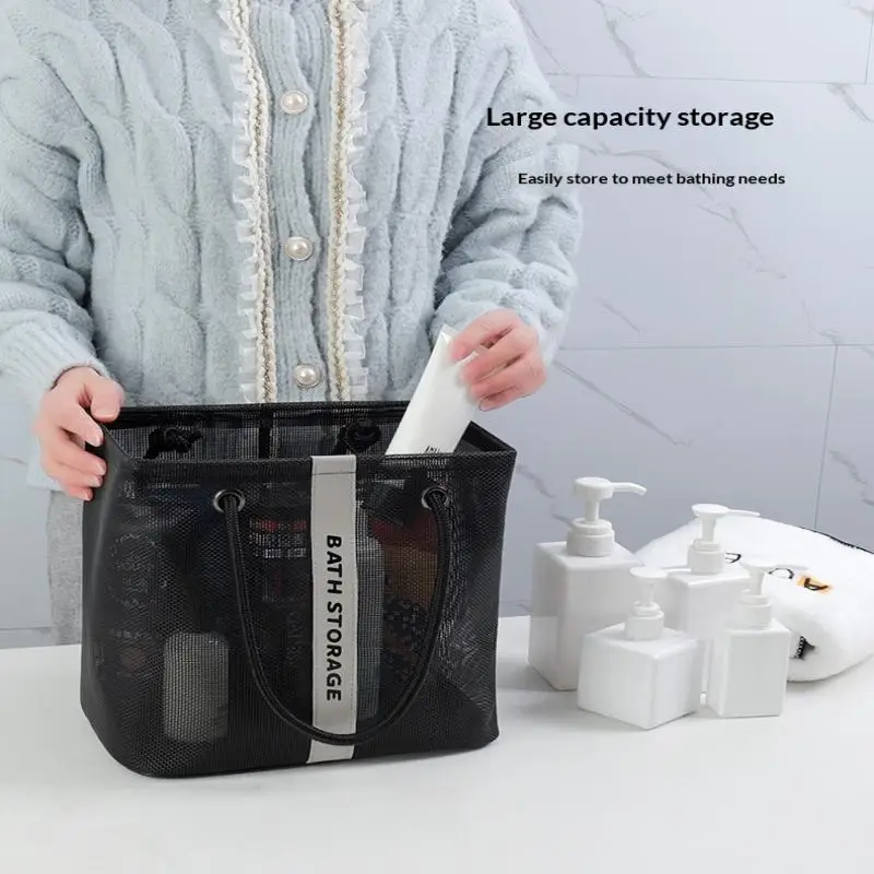 Large Collapsible Mesh Drain Basket 2in1 Storage With Handle For Swimming Travel Portable Toiletry Organizer