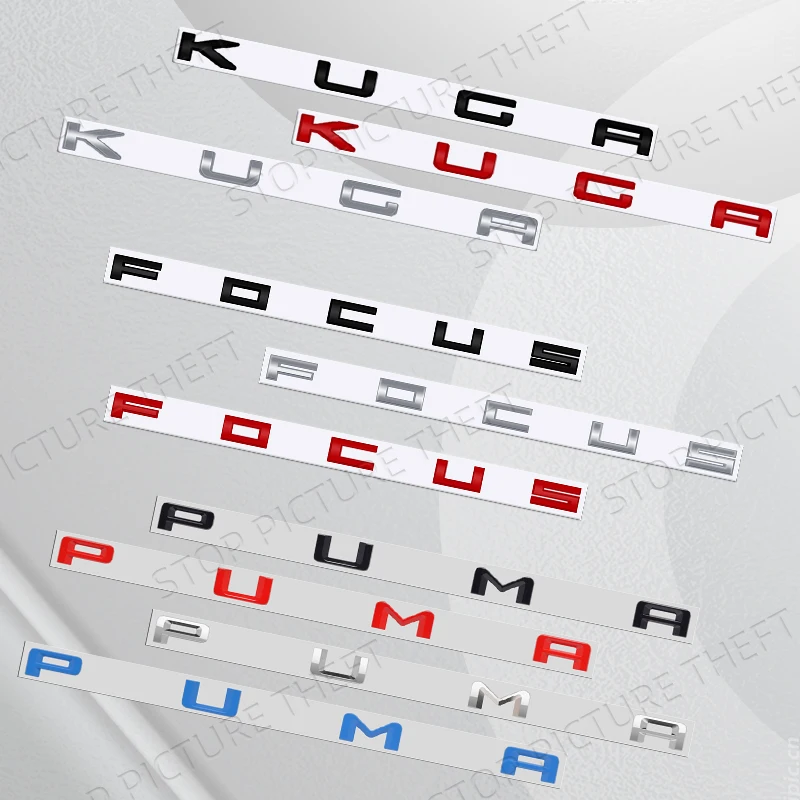 Metal Alloy For Ford Puma Focus Kuga Letter Logo ST LINE Car Trunk Fender Sticker Decoration Emblem Badge Accessories