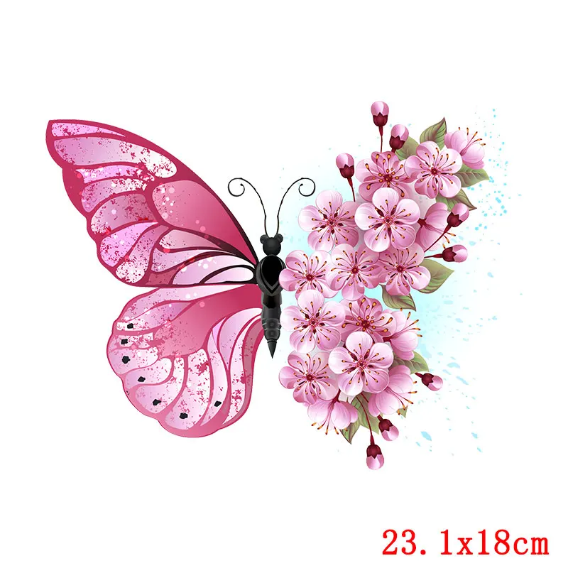 Prajna Butterfly Eiffel Tower Coloful Heat Transfers Iron On Patches For Clothes DIY Washable Stickers Applique