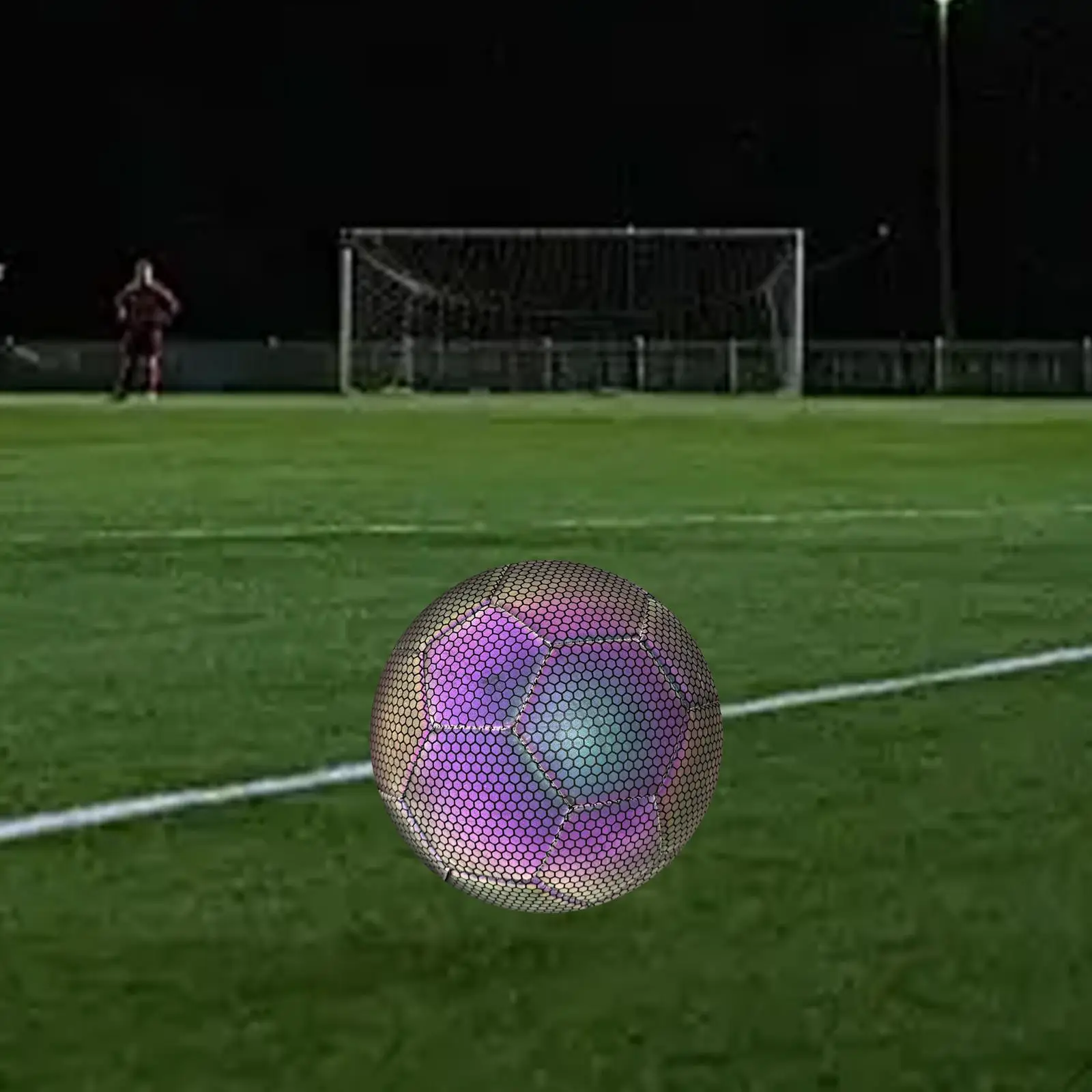 

Holographic Reflective Soccer Ball Professional Night Game Size 5 Luminous Official Match Ball for Kids Adults Teens Recreation