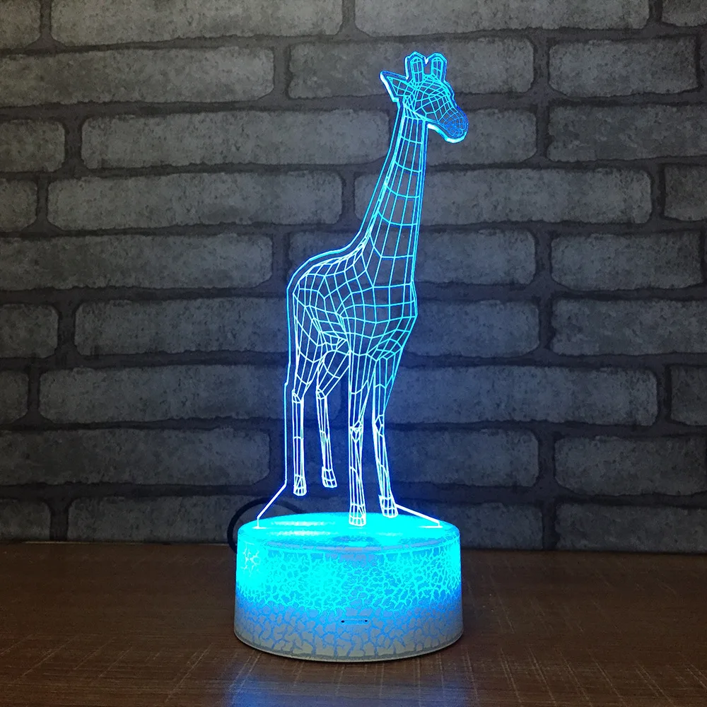 Petites Veilleuses 3D en Forme de Girafe de Dessin Animé, Jouets Shoes pour Enfant, Lampe de oral et Décorative, USB, Nouvelle Collection