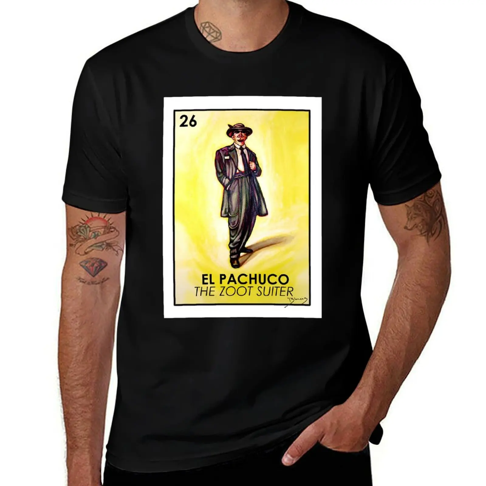 El Pachuco -The Zoot Suiter - Loteria T-Shirt Work Wear Simple Tee Shirt T-Shirt