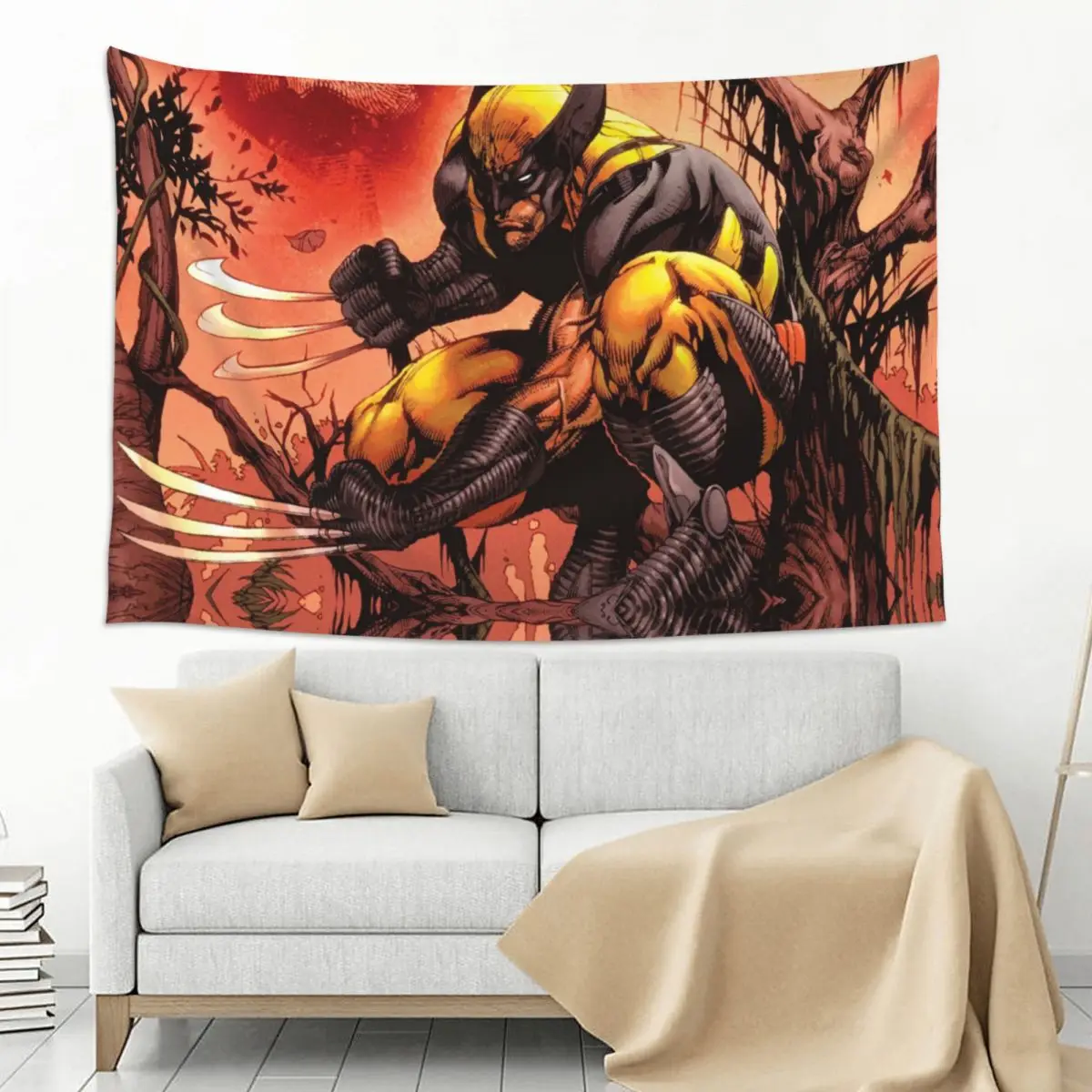 Hanging Wolverine Decoration Curtain MARVEL Super Hero Hanging for Room Decor Dorm Gift Girls Decoration Curtain