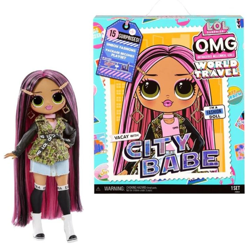 Original L.O.L. Surprise! OMG World Travel™ City Babe Fashion Doll Travel Accessories and Reusable Playset Toys Holiday Gifts