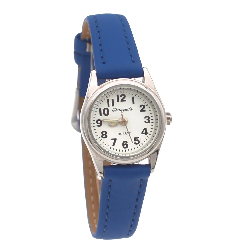 Fashion Leather Quartz Watch for Students Boys Girls Stylish Wristwatch for Kids