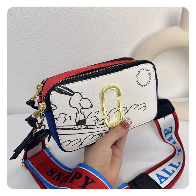 Snoopy Damestas Nieuwe Trend Ins Kleine Geurige Stijl Mode Cartoon Crossbody Schoudertas Veelzijdige Camera Vierkante Handtas