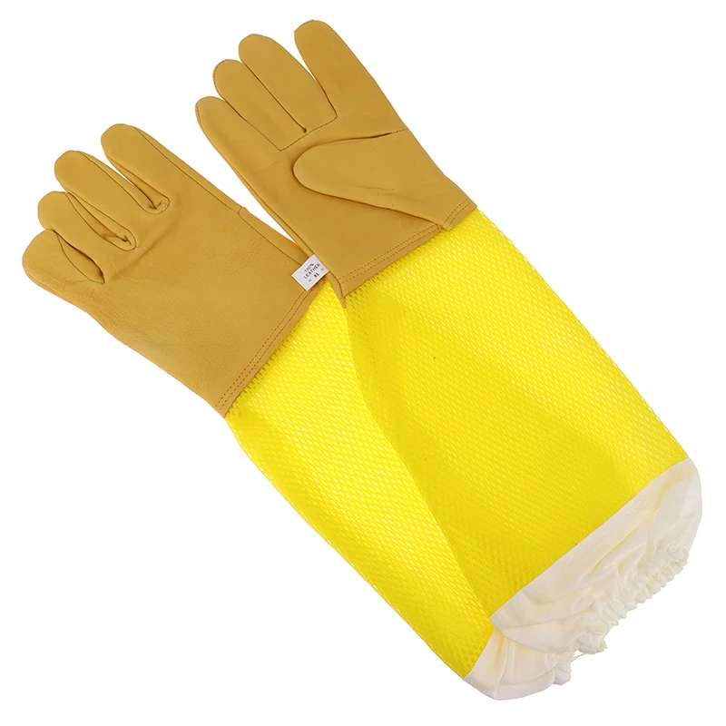 1Pair Beekeeping Gloves Protective Sleeves Breathable Anti Bee Sting Sheepskin Long Gloves For Beekeeper Beekeeping Tools