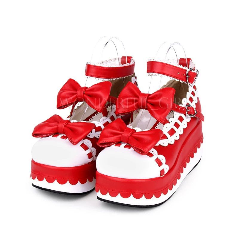 New Japanese Style Lolita Shoes Platform Shoes Girls Princess Cosplay Shoes scarpe da donna con Bowknot taglia 35-47