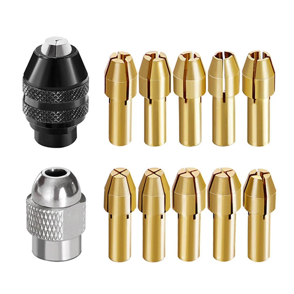 

Professional Grade Drill Chuck Set with Replacement Rotary Drill Nut 10 Sizes of Brass Collet Long Lasting Use
