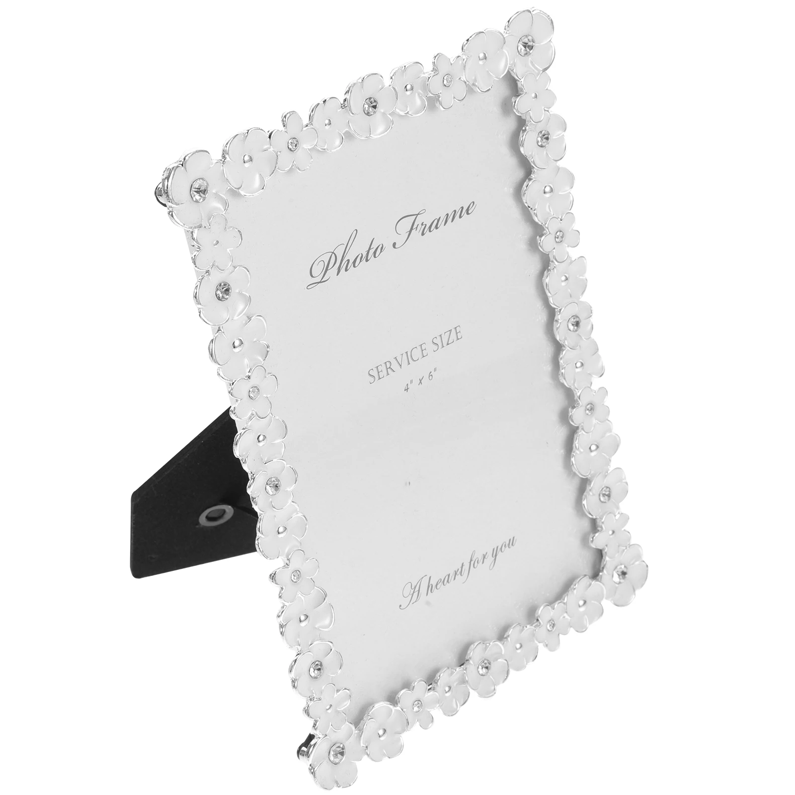 

Flower Rhinestone Photo Frame Decorations Desktop Holder Glass Gift Home Office Vintage Metal Wooden Picture Frame Family