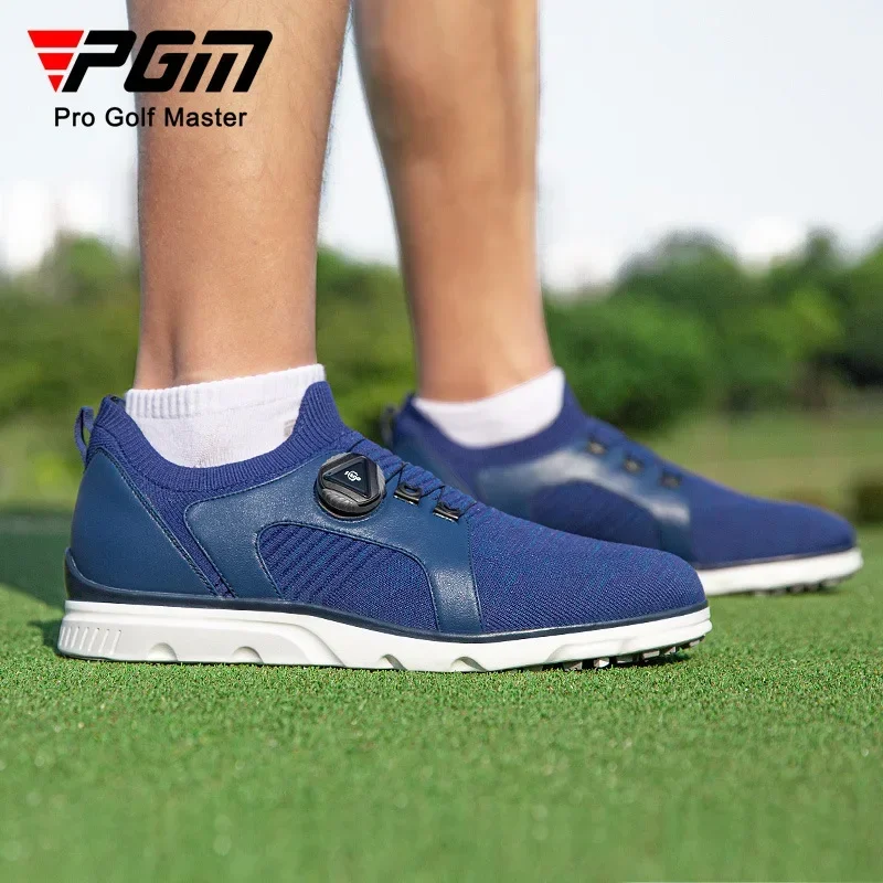 PGM new golf shoes men's fly woven mesh sneakers knob shoelace golf men's shoes