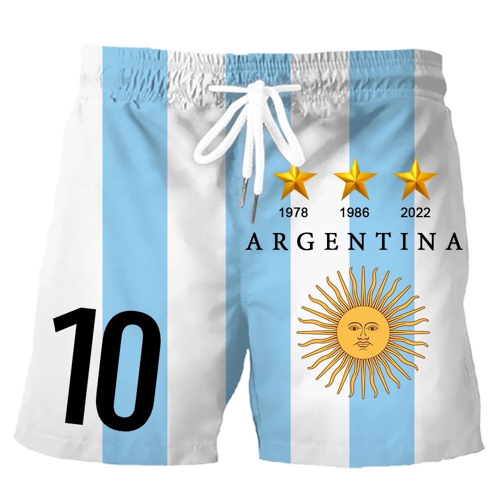 

HX DIY Number Argentina Flag Shorts Fashion 3D Printed Pockets Featured Sportswear Summer Casual Activewear Dropshipping