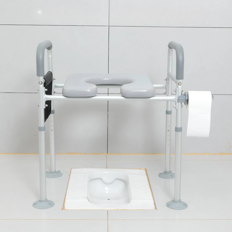 Aluminum Alloy Toilet Seat Riser with Support Arms Extra-Wide Commode Chair for Seniors Bathroom Adjustable  Stools