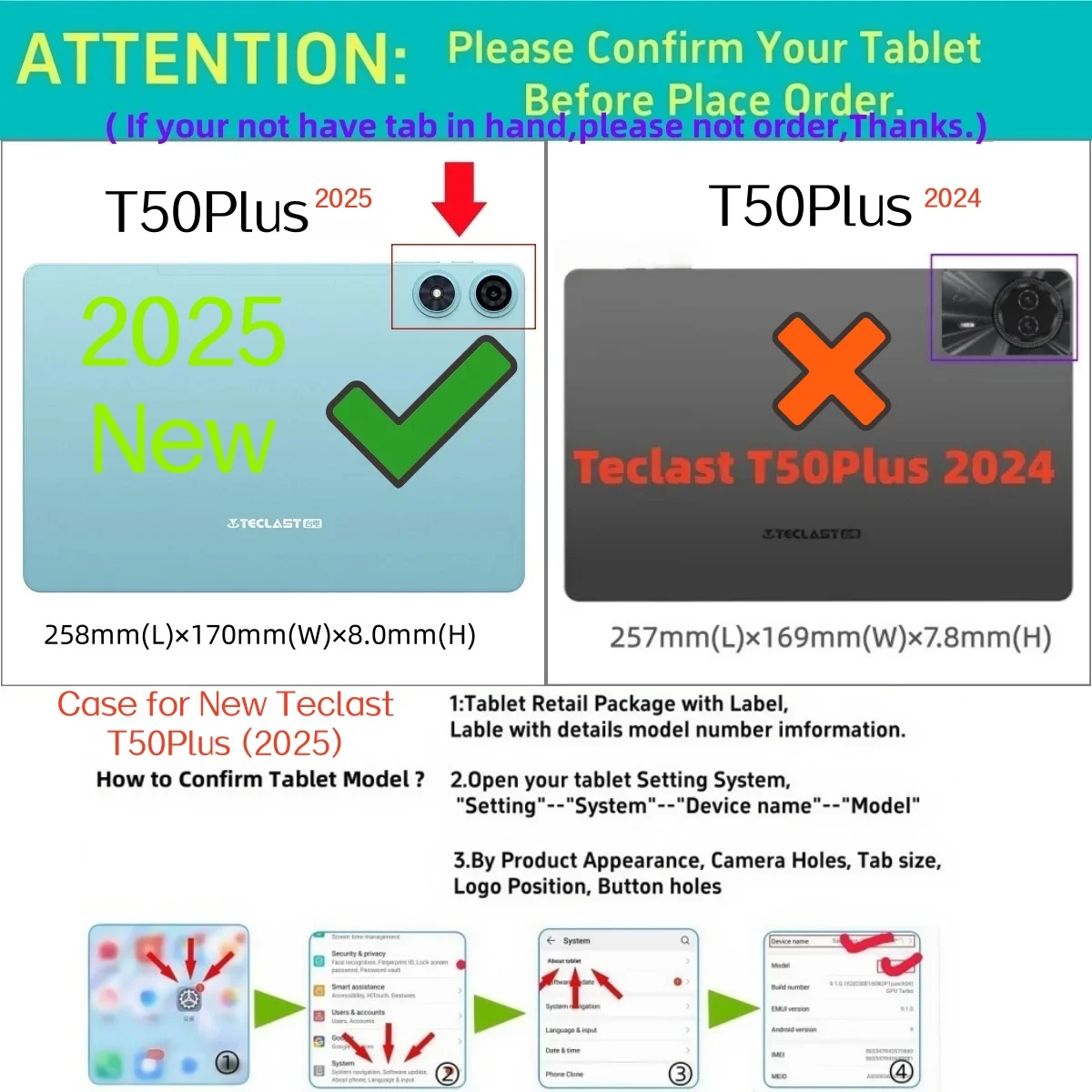 Smart Cover for Teclast T50 Plus 2025 Tablet Case 11-inch PU Leather Stand & TPU Shockproof Shell for New Teclast T50Plus (2025)