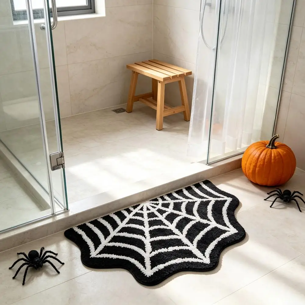 Imitation Cashmere Floor Mat Halloween Atmosphere Foot Soft Dirt Proof Door Mat Irregular Shaped Mat Holiday Carpet Anti Slip