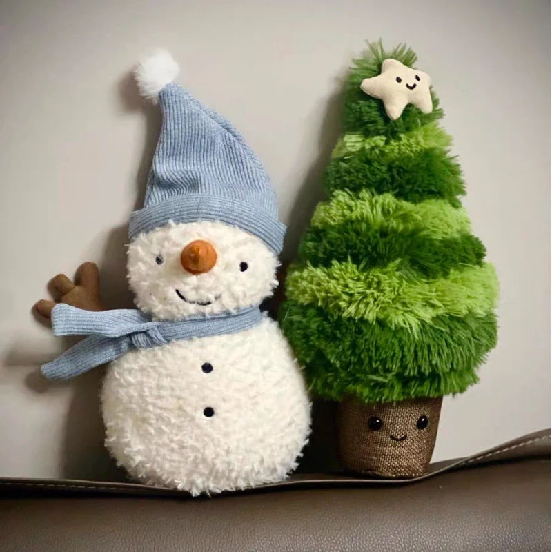 In Stock Christmas Tree Pillow Plush Toy Snowman Cushion Christmas Decoration Christmas Gift Birthday Gift New Year Party Gift