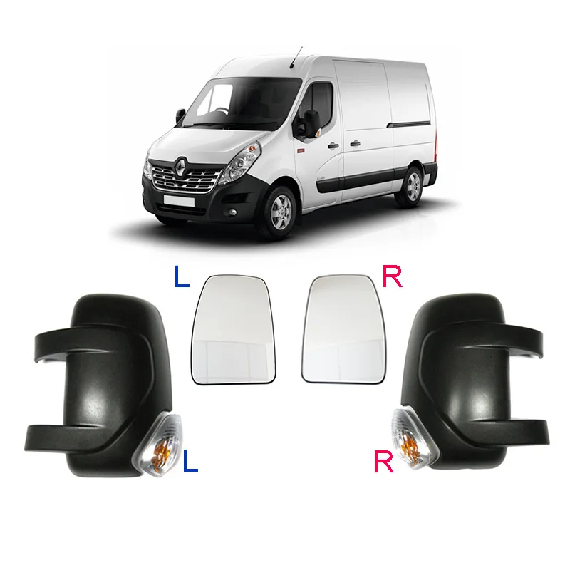 غطاء مرآة الجناح Master III Movano Interstar من 2010 - 2024 سائق قالب بلاستيكي أسود للركاب يسار يمين جديد