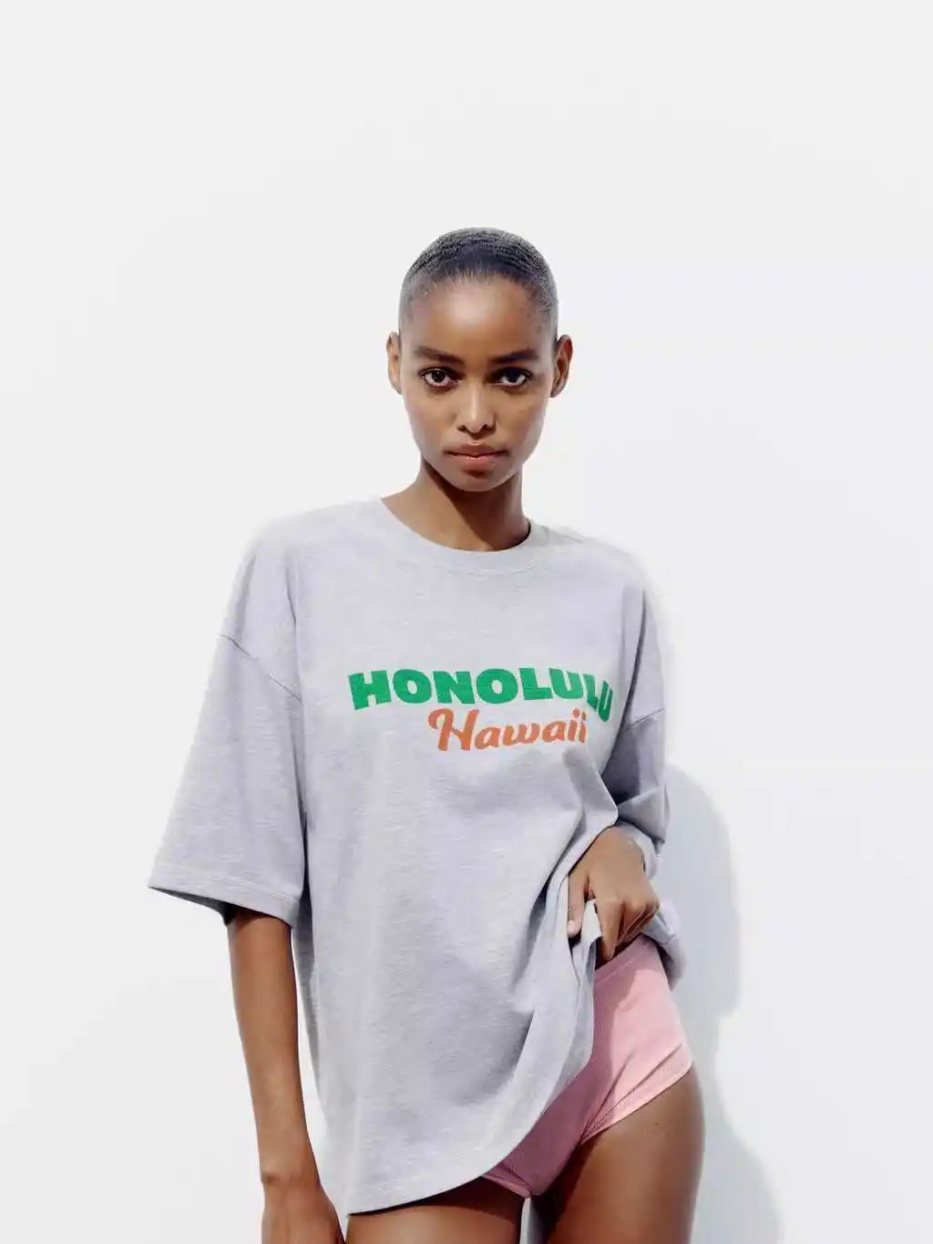 Waed Vintage round Ne ort Sve T-irt Street Sle Loose Fit Cotton Summer New Arrival Women's Faion 0085834 803